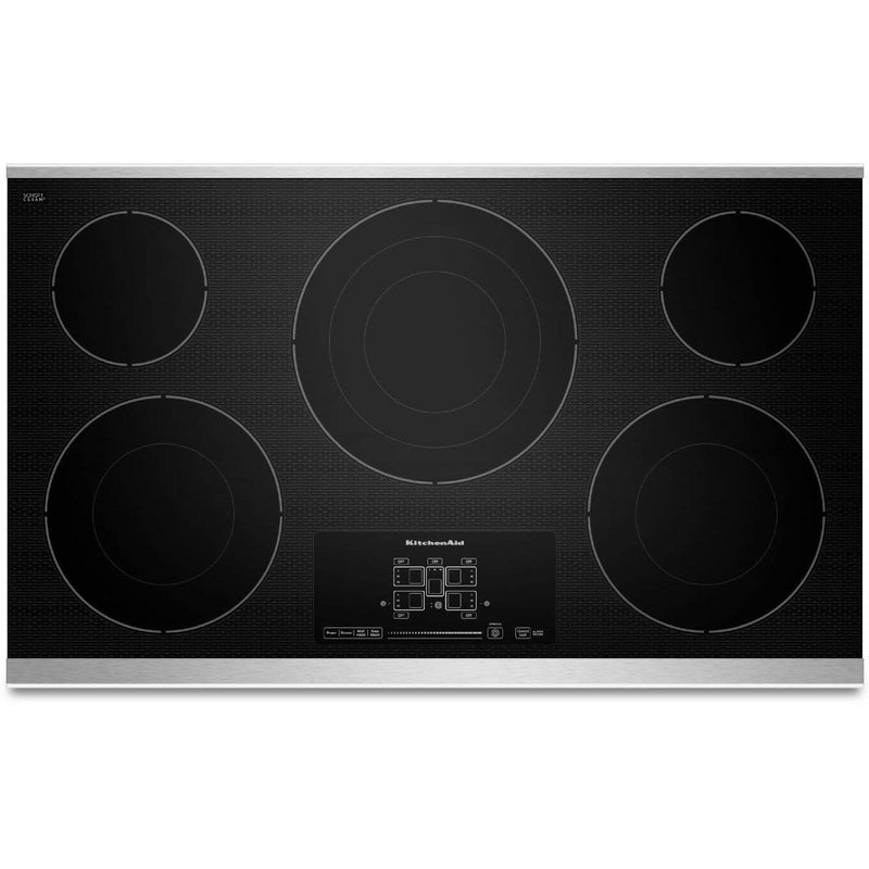 KitchenAid 36-inch Built-in Electric Cooktop with Even-Heat™ Technology KECC667BSS IMAGE 1