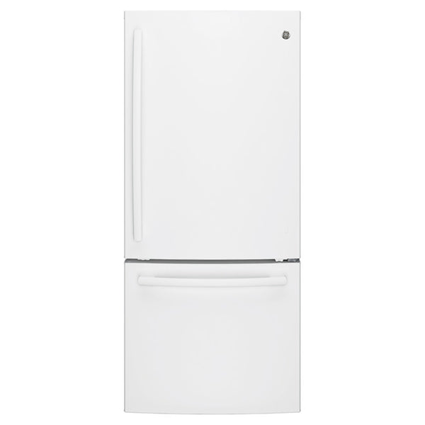 GE 20.9 cu.ft. Bottom Freezer Refrigerator White GBE21AGKWW