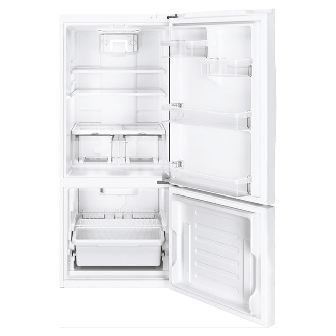 GE 20.9 cu.ft. Bottom Freezer Refrigerator White GBE21AGKWW