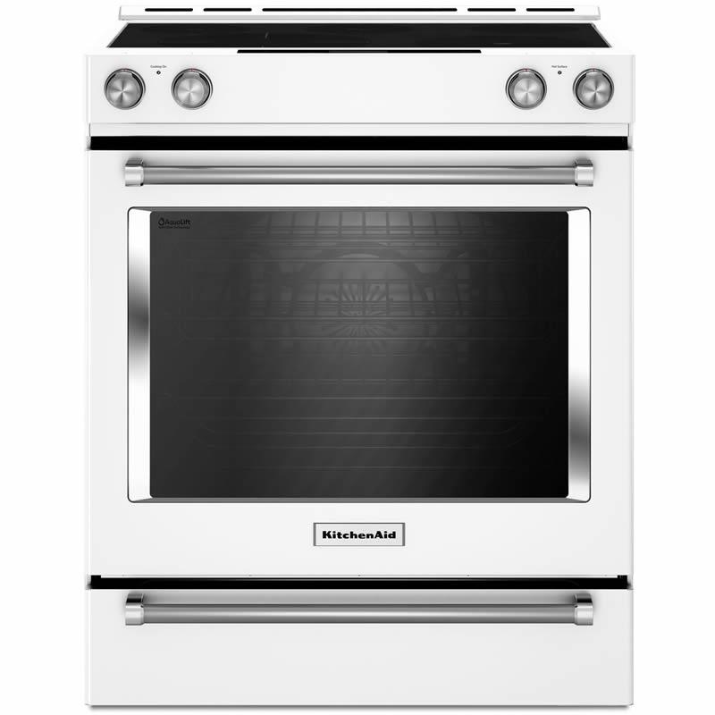 KitchenAid 30-inch Slide-In Electric Range YKSEB900EWH IMAGE 1