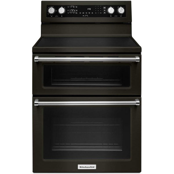 KitchenAid 30-inch Freestanding Electric Range YKFED500EBS IMAGE 1