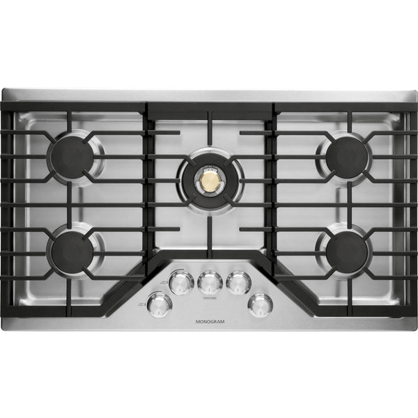 Monogram 36-inch Built-In Gas Cooktop ZGU36RSLSS IMAGE 1