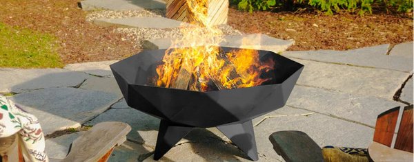 IRON EMBERS 3' POLYGON FIRE BOWL WITH GRILL ADAPTOR AA-0020