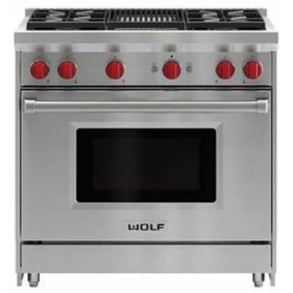 Wolf 36-inch Freestanding Gas Range with Convection GR364C-LP IMAGE 1