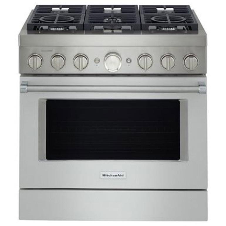 KitchenAid 36-inch Freestanding Gas Range with Even-Heat™ True Convection KFGC506JMH IMAGE 1