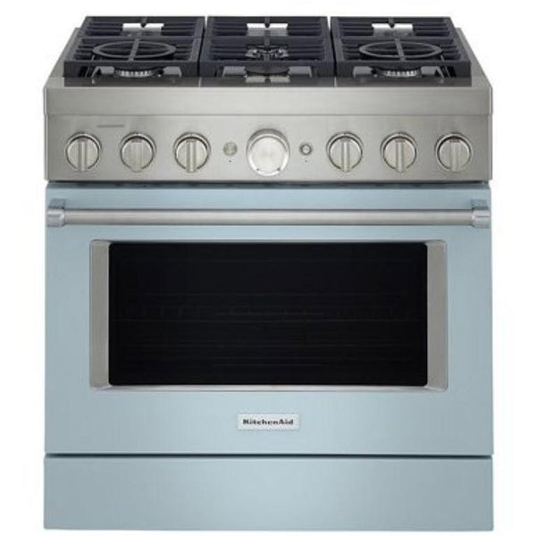 KitchenAid 36-inch Freestanding Gas Range with Even-Heat™ True Convection KFGC506JMB IMAGE 1