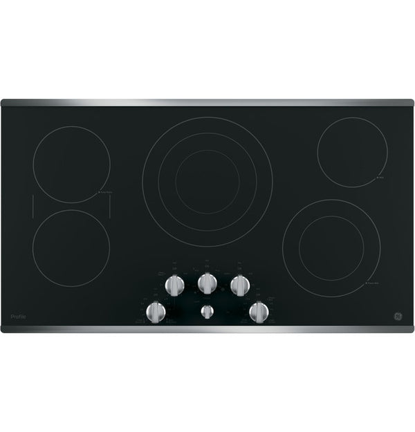 36" GE Profile Electric Cooktop with Built-in Knob Control - PP7036SJSS