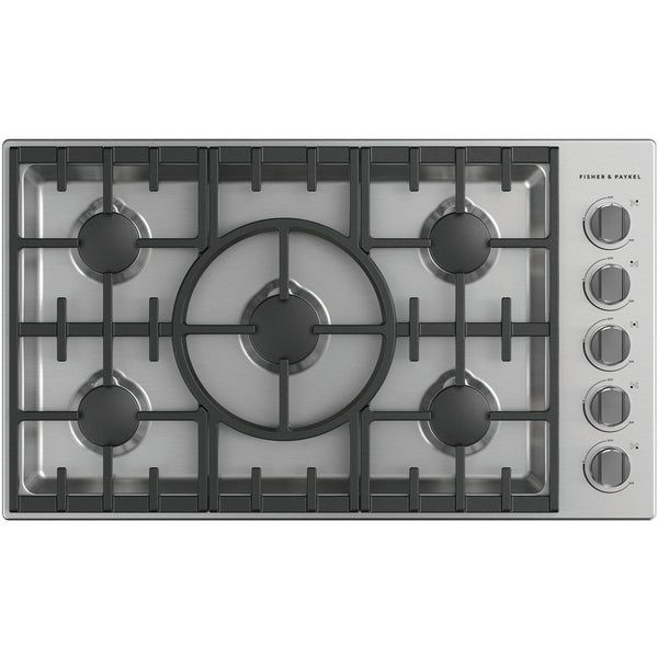 Fisher & Paykel 36-inch Built-in Gas Cooktop with 5 Burners CDV3-365H-N IMAGE 1