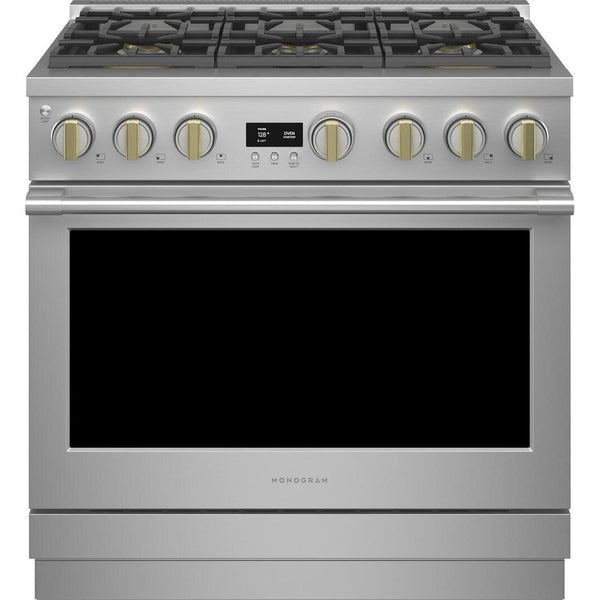 Monogram 36-inch Freestanding Gas Range with Convection Technology ZGP366NTSS IMAGE 1