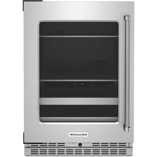 KitchenAid 24-inch, 4.89 cu. ft. Beverage Center with Glass Door KUBL314KSS IMAGE 1