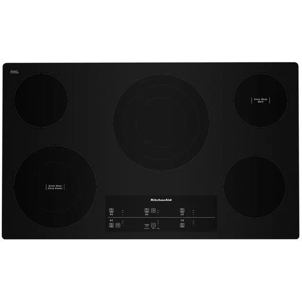 KitchenAid 36-inch Built-In Electric Cooktop with Even-Heat™ Technology KCES956KBL IMAGE 1