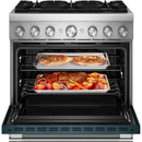  KitchenAid 36-inch, 5.1 cu. ft. Freestanding Commercial-Style Dual-Fuel Range with Even-Heat™ True Convection KFDS936SAG IMAGE 2