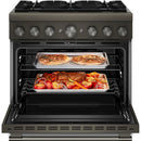  KitchenAid 36-inch, 5.1 cu. ft. Freestanding Commercial-Style Dual-Fuel Range with Even-Heat™ True Convection KFDS936SBE IMAGE 2