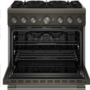  KitchenAid 36-inch, 5.1 cu. ft. Freestanding Commercial-Style Dual-Fuel Range with Even-Heat™ True Convection KFDS936SBE IMAGE 3