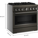  KitchenAid 36-inch, 5.1 cu. ft. Freestanding Commercial-Style Dual-Fuel Range with Even-Heat™ True Convection KFDS936SBE IMAGE 7