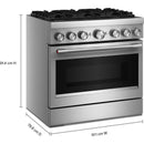  KitchenAid 36-inch, 5.1 cu. ft. Freestanding Commercial-Style Dual-Fuel Range with Even-Heat™ True Convection KFDS936SSS IMAGE 7