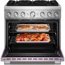  KitchenAid 36-inch, 5.1 cu. ft. Freestanding Commercial-Style Dual-Fuel Range with Even-Heat™ True Convection KFDS936SWF IMAGE 2