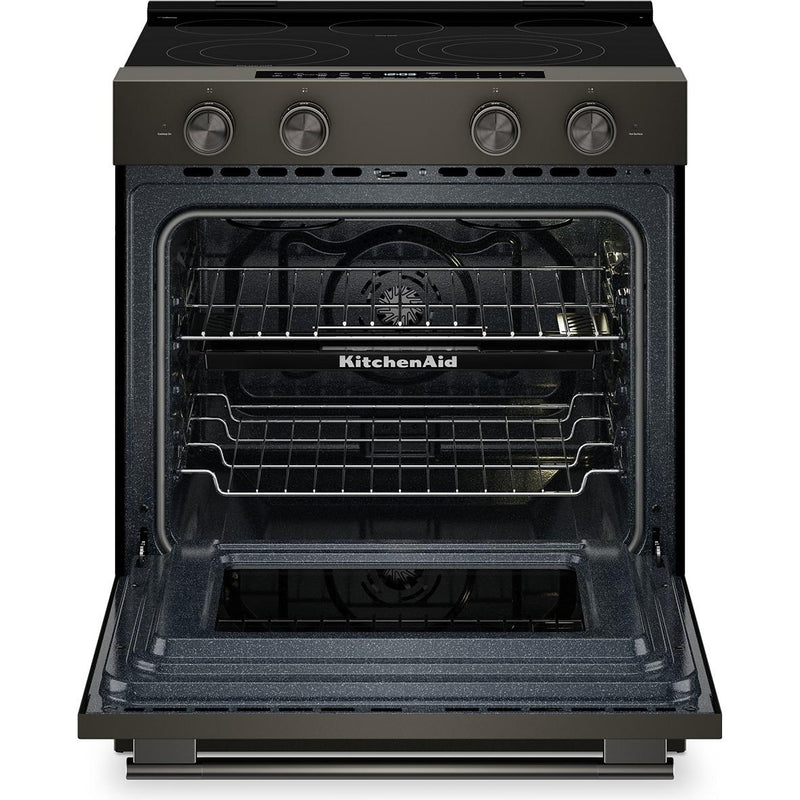  KitchenAid 30-inch Smart Slide-in Gas Range with Convection Cooking Modes and 2-in-1 Burner KSGS530SBE IMAGE 3