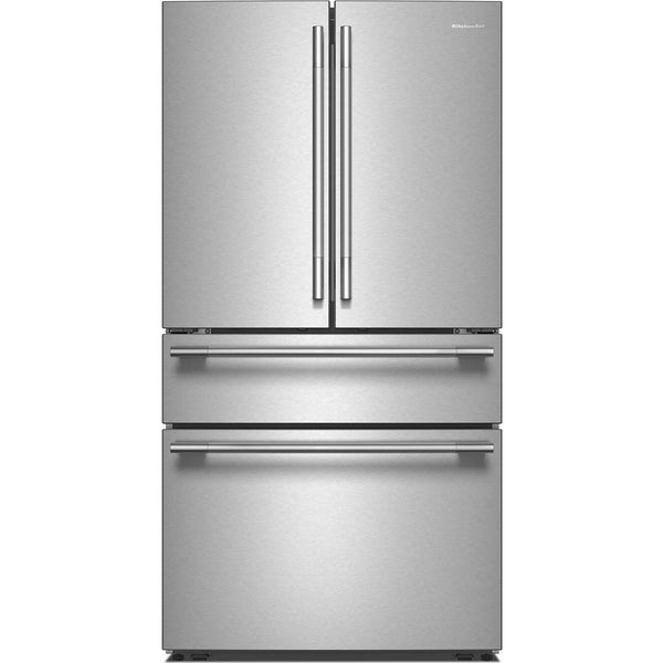 KitchenAid 36-inch, 30 cu. ft. French 3-Door Refrigerator with Interior Water Dispenser and Ice Maker KRMF336SPS IMAGE 1