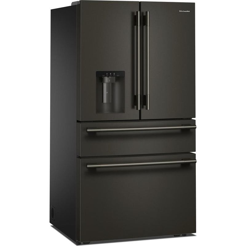  KitchenAid 36-inch, 29.51 cu. ft. Freestanding French 4-Door Refrigerator with Water and Ice Dispensing System KRMF436SBE IMAGE 3