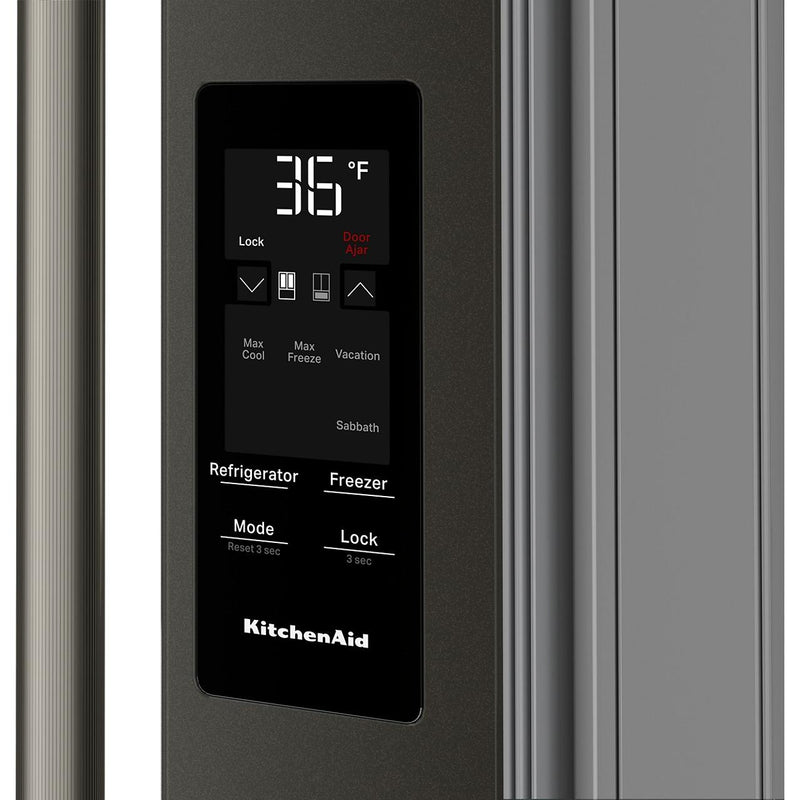  KitchenAid 36-inch, 29.51 cu. ft. Freestanding French 4-Door Refrigerator with Water and Ice Dispensing System KRMF436SBE IMAGE 5