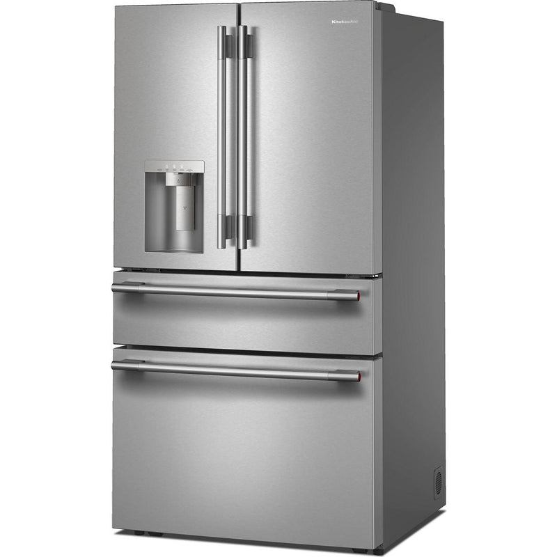  KitchenAid 36-inch, 29.51 cu. ft. Freestanding French 4-Door Refrigerator with Water and Ice Dispensing System KRMF436SPS IMAGE 4