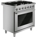  Bosch 500 Series 36-inch Freestanding Gas Range with 5 Burners HGS5657UC IMAGE 3