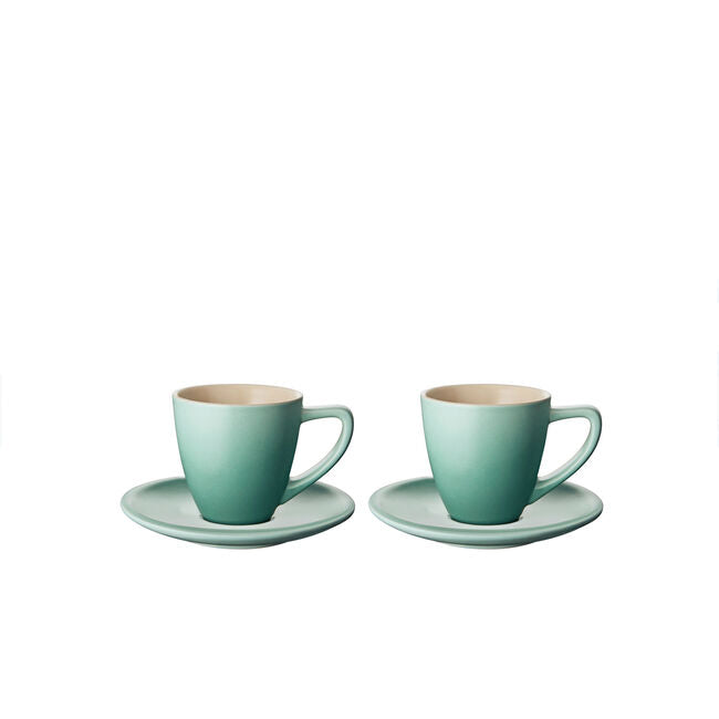 LE CREUSET CAPPUCICINO CUPS/SAUCER SET OF 2. (MINIMALIST COLLECTION) CAPPUCIINON CUPS/SAUCER SET OF 2.ST00685